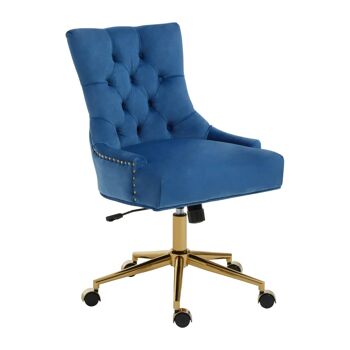 Anita Blue Velvet Office Chair 2