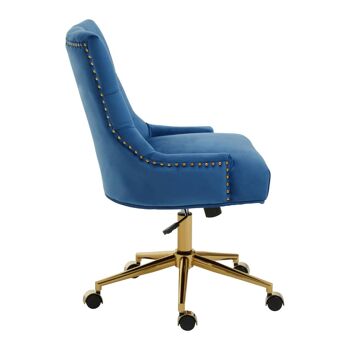 Anita Blue Velvet Office Chair 3