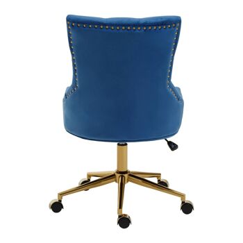 Anita Blue Velvet Office Chair 4