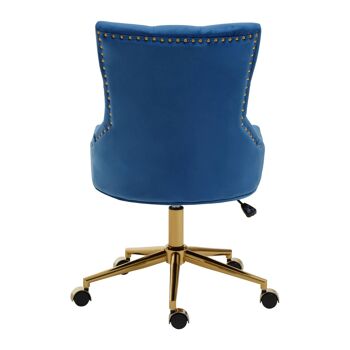 Anita Blue Velvet Office Chair 8