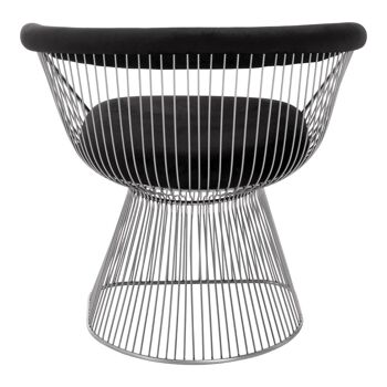 Anzio Black Velvet and Brushed Silver Chair 8