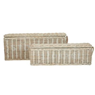 Argento Natural Rattan White Storage Boxes