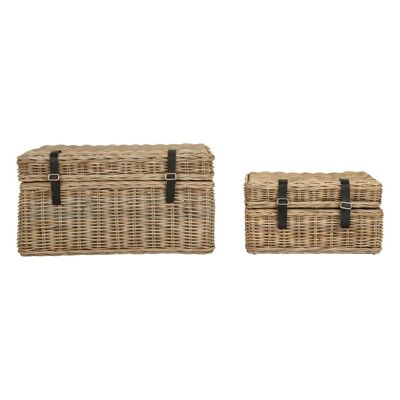 Argento Set of 2 Grey Storage Trunks