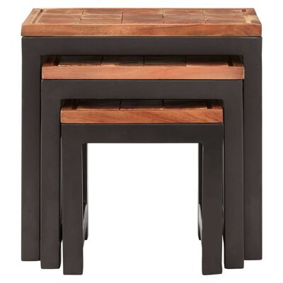 Artisan Acacia Wood / Iron Nesting Tables