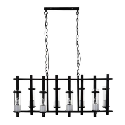 Aspen Iron and Glass Wide Pendant Light