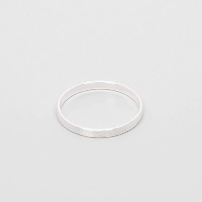 anello a fascia in raso - argento