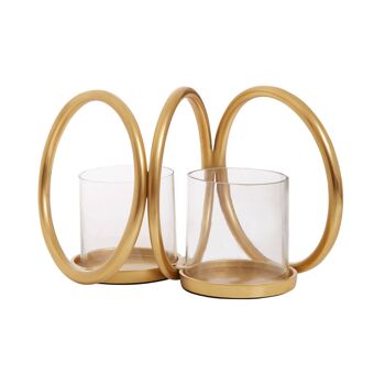 Aura Small Gold Double Candle Holder 1