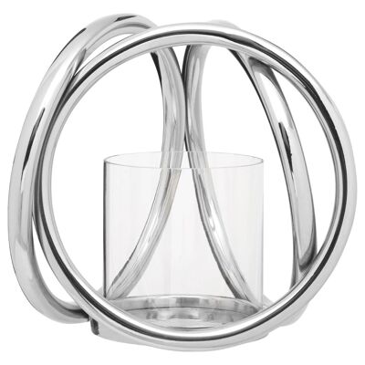 Aura Small Silver Candle Holder