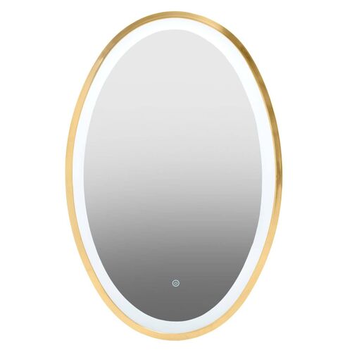 Avelino Illuminated Gold Oval Mirror