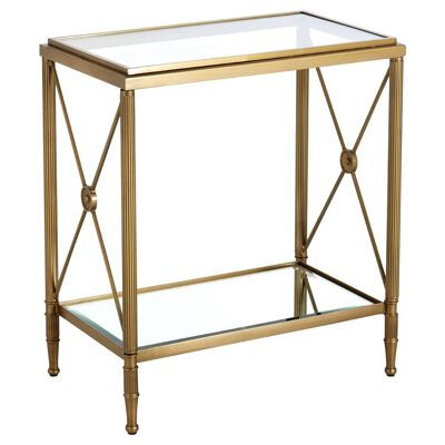 Axis Rectangular Gold Finish Side Table