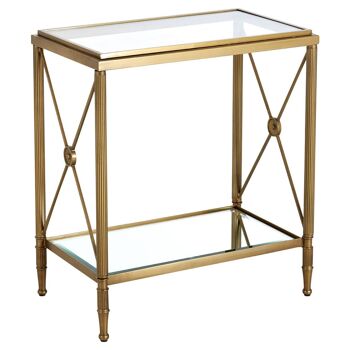 Axis Rectangular Gold Finish Side Table 1