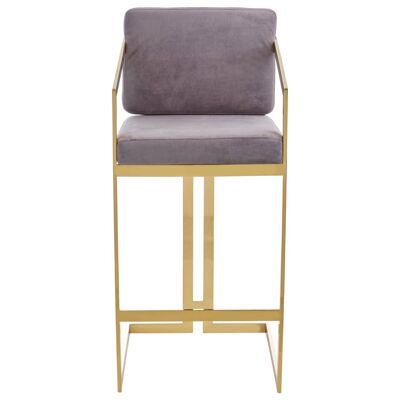 Azalea Grey Velvet Bar Stool