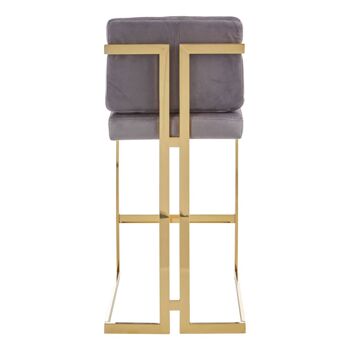 Azalea Grey Velvet Bar Stool 2