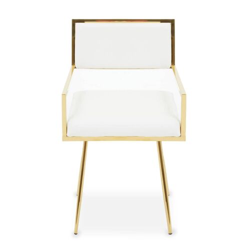 Azalea Ivory Leather Effect Dining Chair