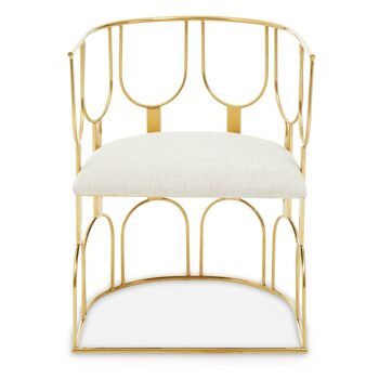 Azalea Natural and Gold Finish Chair 1