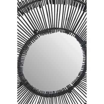 Batu Black Rattan Wall Mirror 4