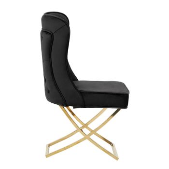 Belle Button Back Black Dining Chair 3