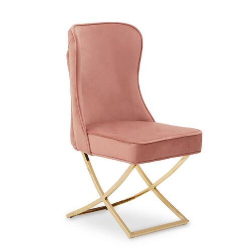 Belle Dusky Pink Velvet Chair