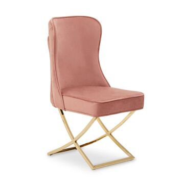 Belle Dusky Pink Velvet Chair 1