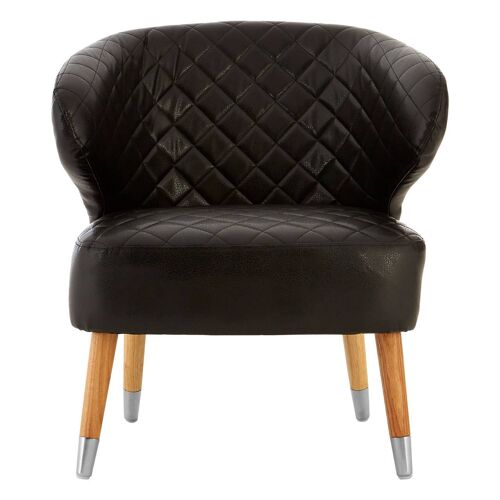 Black Faux Leather Wingback Armchair