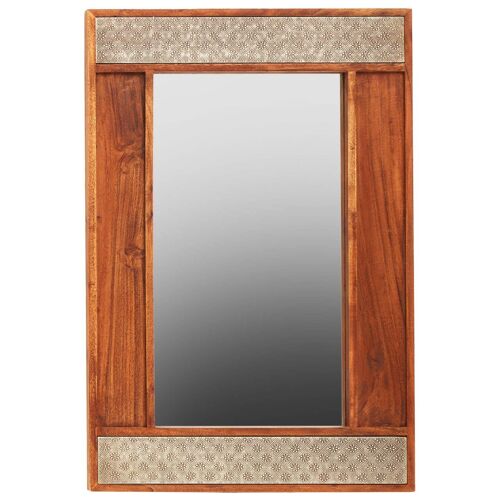 Boho Acacia Wood Wall Mirror