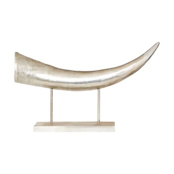 Boho Large Silver Horn Ornament 1