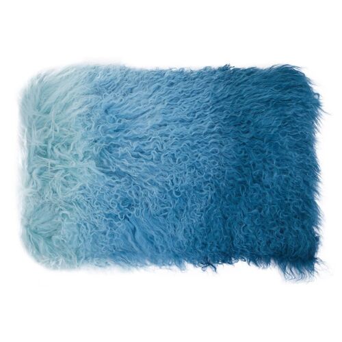 Bosie Large Blue Ombre Mongolian Lamb Fur Cushion