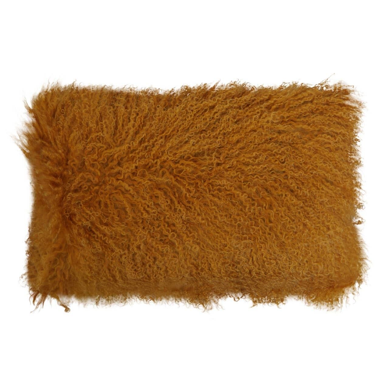 Buy wholesale Bosie Large Ocher Mongolian Lamb Fur Cushion