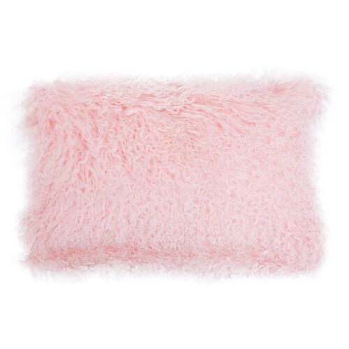 Bosie Large Pink Mongolian Lamb Fur Cushion