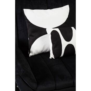 Bosie Ozella Black and White Semi-Circular Design Cushion 4