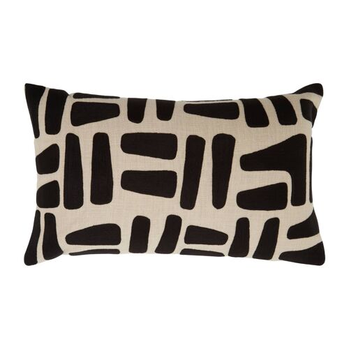 Bosie Ozella Natural and Black Rectangular Cushion