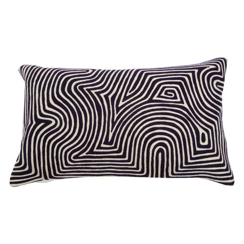 Bosie Ozella Navy and White Rectangular Cushion