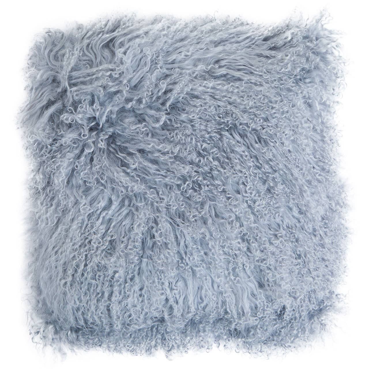 Grey mongolian best sale fur pillow