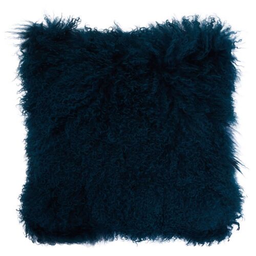 Bosie Small Teal Mongolian Lamb Fur Cushion
