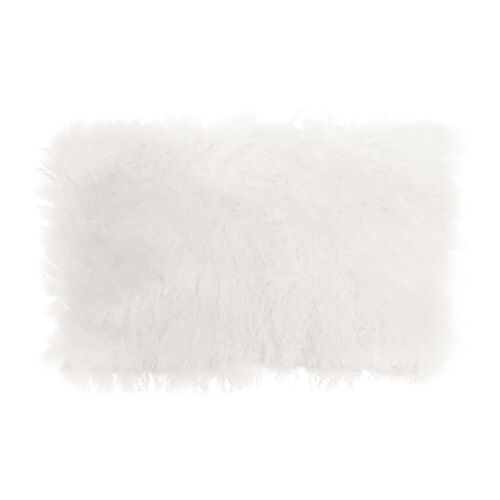Bosie Small White Mongolian Lamb Fur Cushion