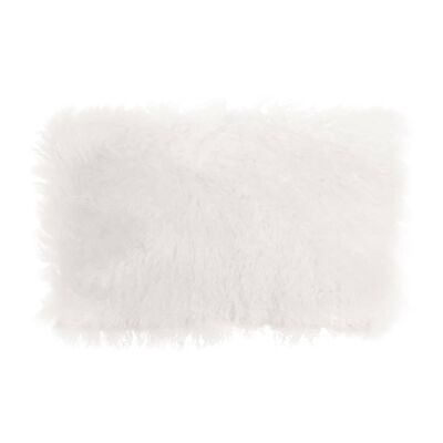 Bosie Small White Mongolian Lamb Fur Cushion
