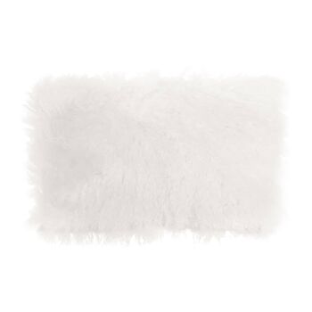 Bosie Small White Mongolian Lamb Fur Cushion 1