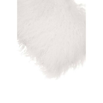 Bosie Small White Mongolian Lamb Fur Cushion 4