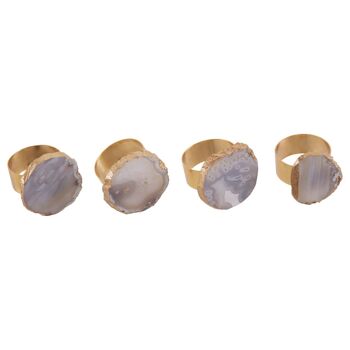 Bowerbird Agata Grey / Gold Napkin Rings 3