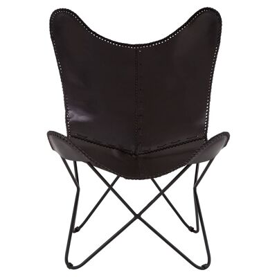 Buffalo Black Leather Butterfly Chair