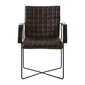 Buffalo Black Leather Weave Chair 1
