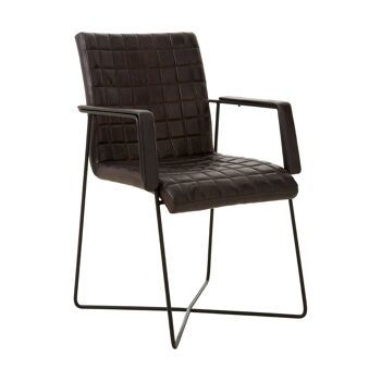 Buffalo Black Leather Weave Chair 2