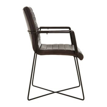 Buffalo Black Leather Weave Chair 3