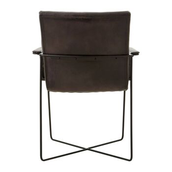 Buffalo Black Leather Weave Chair 4