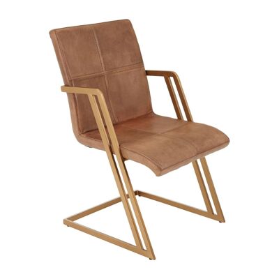 Buffalo Brown Leather / Iron Chair