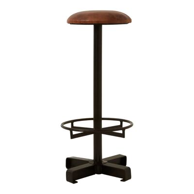 Buffalo Brown Leather Bar Stool