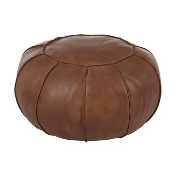 Buffalo Brown Leather Pouffe 2