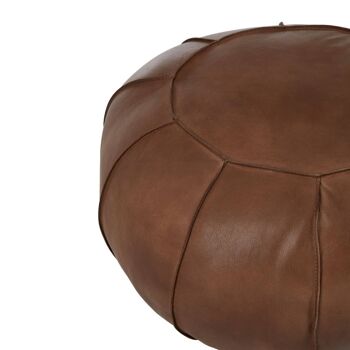 Buffalo Brown Leather Pouffe 3