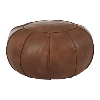 Buffalo Brown Leather Pouffe 4