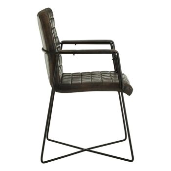 Buffalo Iron / Grey Leather Weave Chair 3